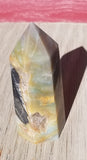 Natural polished Caribbean Blue Calcite point