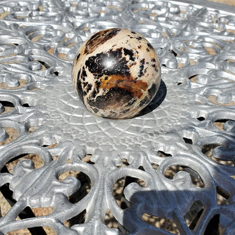 Natural polished Black Opal sphere