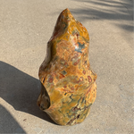 Natural Orbicular Jasper flame