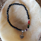 4mm Lava Chakra bracelet