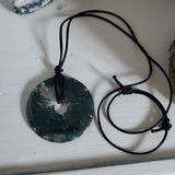 Natural polished Moss Agate necklace