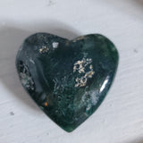 Natural polished Moss Agate heart