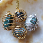 Natural polished tumble cage necklace