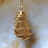 Natural polished tumble cage necklace