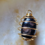 Natural polished tumble cage necklace