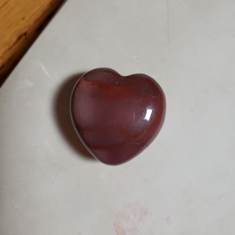 Natural polished Mookaite heart