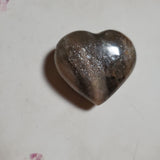 Natural polished Black Moonstone heart
