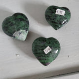 Natural polished Ruby and Zoisite heart