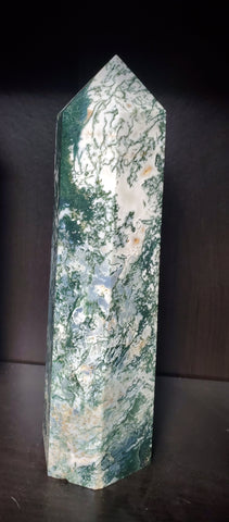 Natural polished Moss Agate point