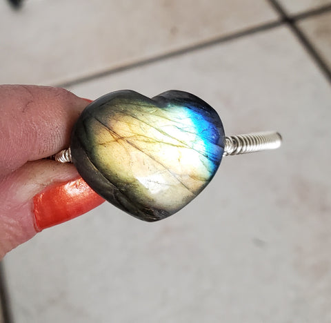 Natural polished Labradorite bracelet