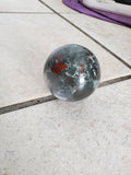 Naturally polished Bloodstone sphere