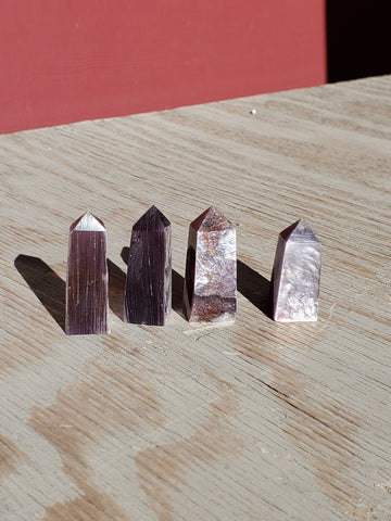 Natural polished and raw Lepidolite point