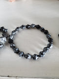 Natural polished Snowflake Obsidian bracelet
