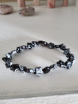 Natural polished Snowflake Obsidian bracelet