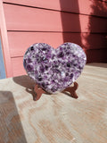 Natural raw Amethyst druse heart