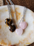 Natural polished mini heart necklace