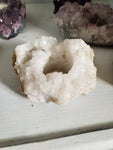 Natural raw Clear Quartz candle holder