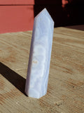 Natural polished Blue Lace Agate point