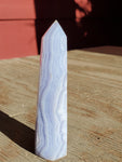 Natural polished Blue Lace Agate point