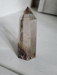 Natural polished Garden Quartz point with rutiles