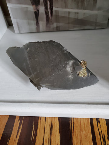 Natural raw Elmwood Calcite with Pyrite