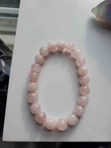 Natural polished Rose Quartz bracelet