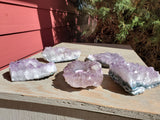 Natural raw Amethyst druse candle holder