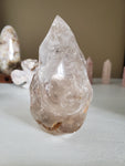 Natural polished carved Smokey Quartz flame