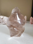 Natural polished carved Smokey Quartz flame