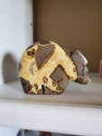 Natural polished carved Septarian bear