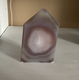 Natural Agate point with druzy