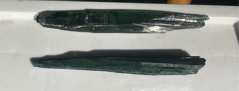 Natural raw Vivianite blade