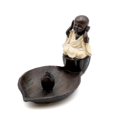 Baby Brown Monk on Lotus Leaf