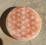 Natural Peach Selenite plate
