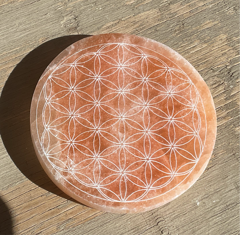 Natural Peach Selenite plate