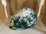 Natural Green Tree Agate skull