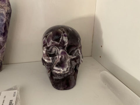 Natural Chevron Amethyst skull