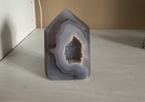 Natural Agate point with druzy