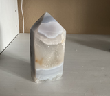 Natural Agate point with druzy