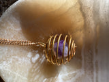 Natural polished tumble cage necklace