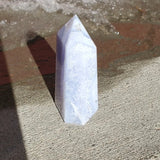 Natural polished Blue Lace Agate point