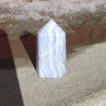 Natural polished Blue Lace Agate point