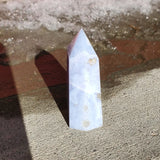 Natural polished Blue Lace Agate point