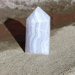 Natural polished Blue Lace Agate point