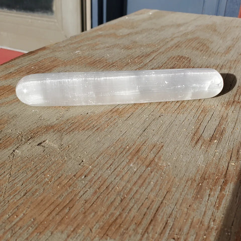 Natural polished Satin Spar Selenite wand
