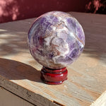 Natural polished Chevron Amethyst sphere