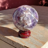 Natural polished Chevron Amethyst sphere