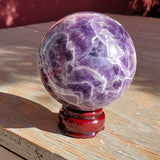 Natural polished Chevron Amethyst sphere