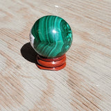 Natural polished Malachite sphere
