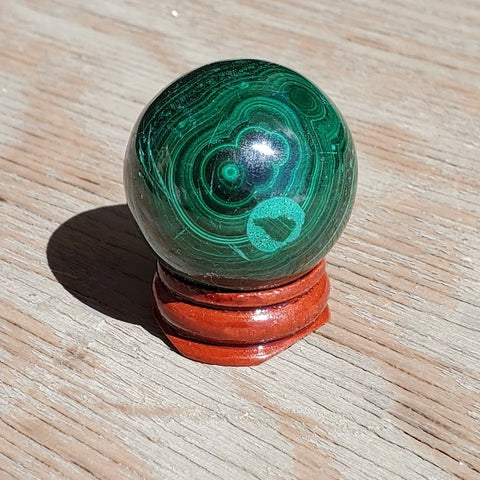 Natural polished Malachite sphere